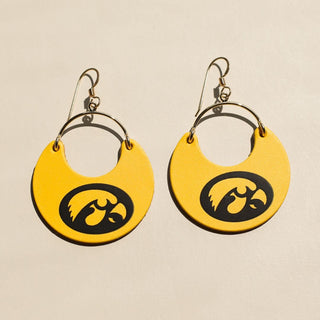 Yellow University of Iowa Hawkeye Ninas - Nickel & Suede