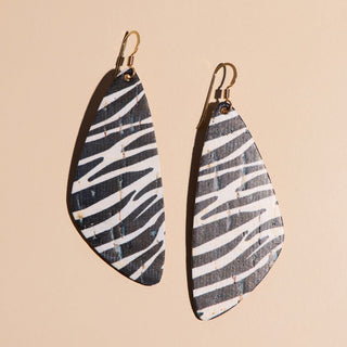 Zebra Cork Evie - Nickel & Suede