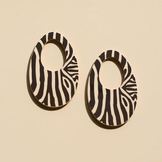 Zebra Olivia Extra Leather Pair - Nickel & Suede