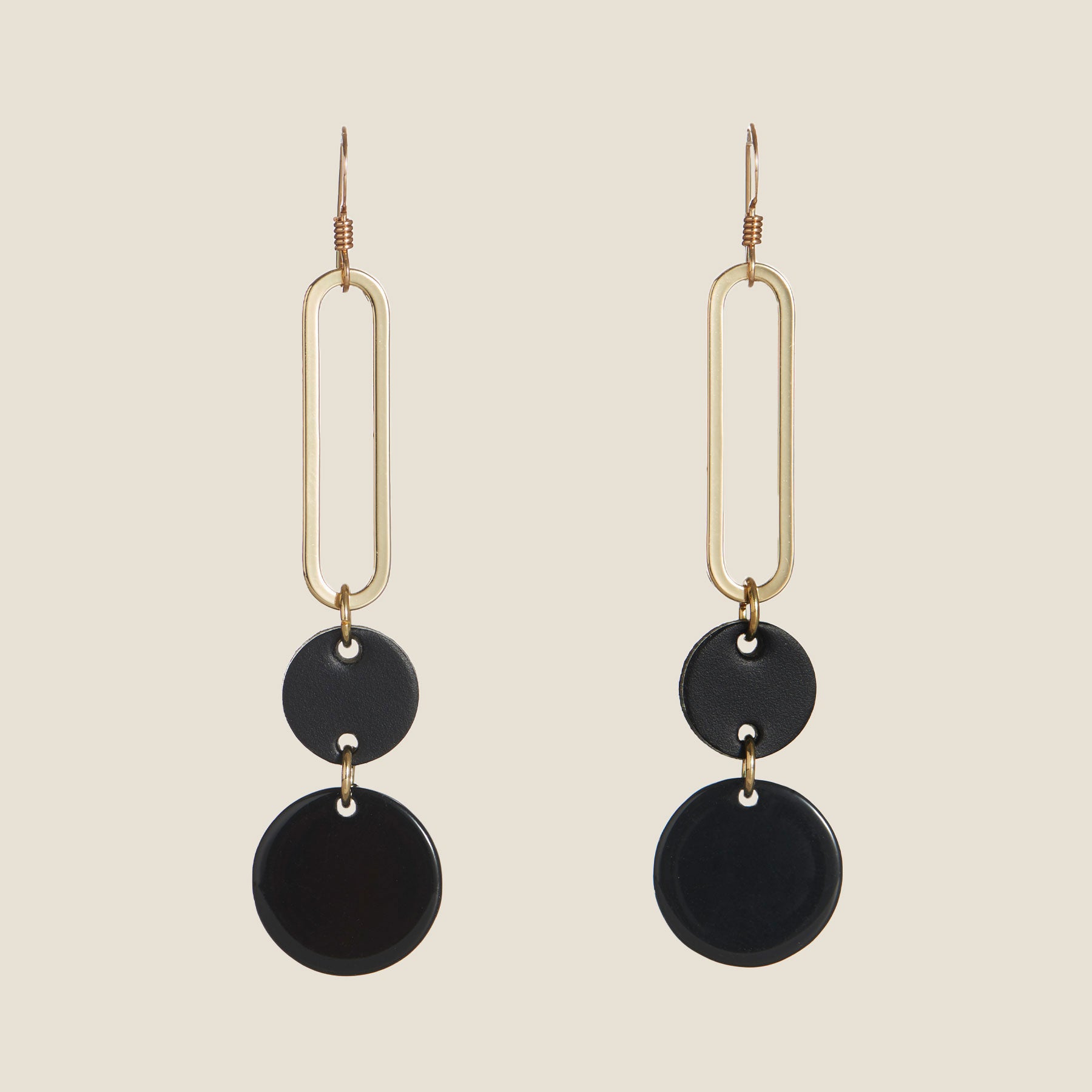 Black Icon | Lightweight Leather Earrings | Nickel & Suede - Nickel and Suede