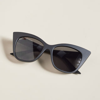 Black Bella Sunglasses with matte black cat-eye frame