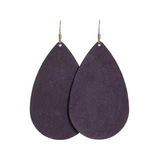 Blackberry Suede Teardrops - Nickel & Suede
