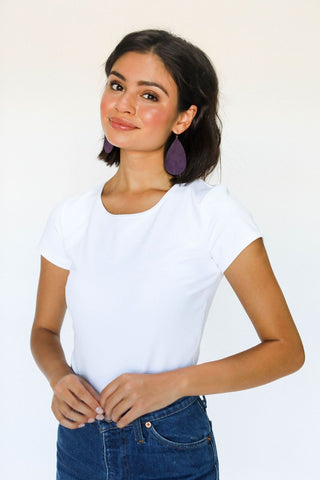 Blackberry Suede Teardrops - Nickel & Suede