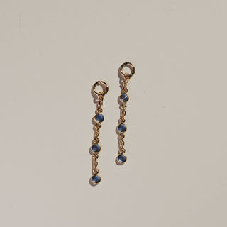 Blue Crystal Chain Charms - Nickel & Suede