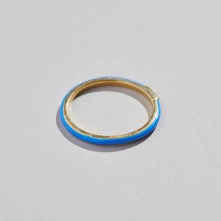 Blue Rory Enamel Ring - Nickel & Suede