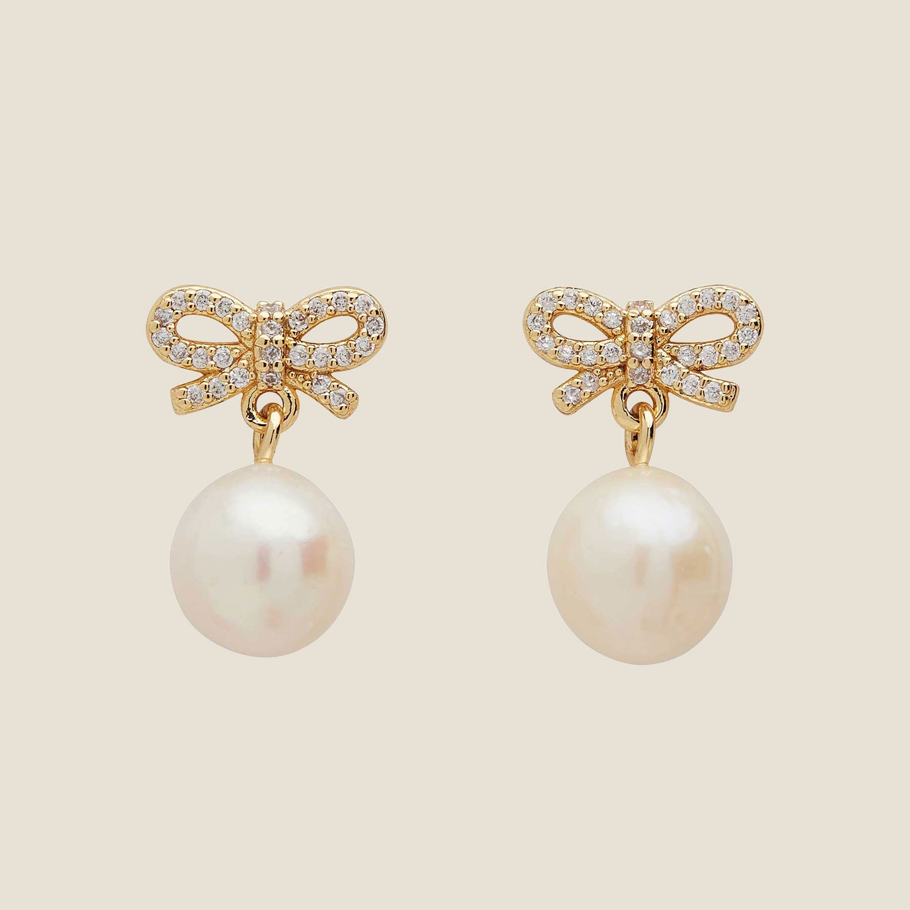 Pearl and Bow Earrings - Azendi