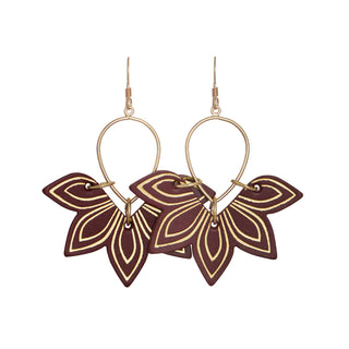 Burgundy Floras - Nickel & Suede