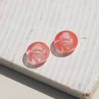 Cherry Quartz Roma Beads - Nickel & Suede