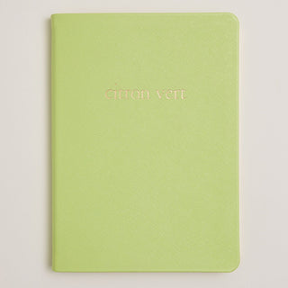 Citrus Lime Leather Journal - Nickel & Suede
