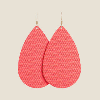 Coral Punch Teardrops - Nickel & Suede