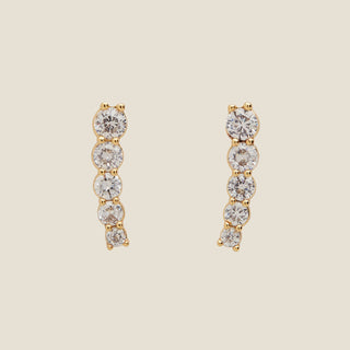 Crystal Pave Ear Climbers - Nickel & Suede