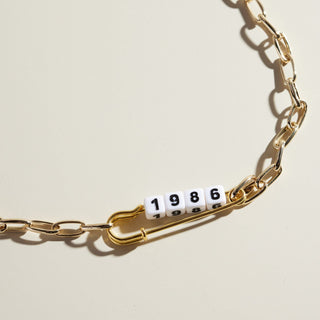 Custom Safety Pin Necklace - Nickel & Suede