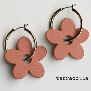 Fall Leather Petal Charms - Nickel & Suede
