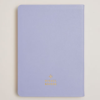 French Lilac Leather Journal - Nickel & Suede