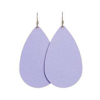 French Lilac Teardrops - Nickel & Suede