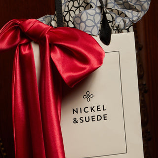 Gift Wrap- Shopping Bag & Tissue - Nickel & Suede