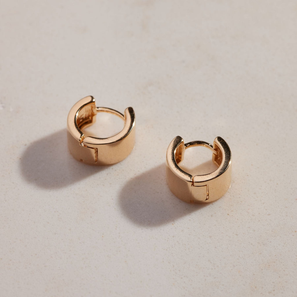 Gold Classic Huggies | Lightweight Earrings | Nickel & Suede