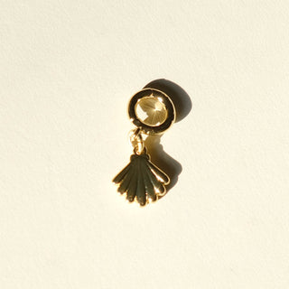 Gold Shell Charm - Nickel & Suede