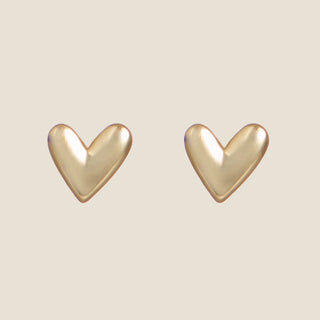 Gold Sweetheart Studs - Nickel & Suede