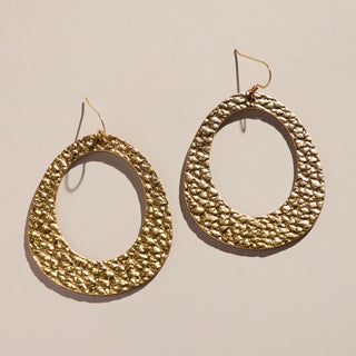 Hammered Gold Willows - Nickel & Suede