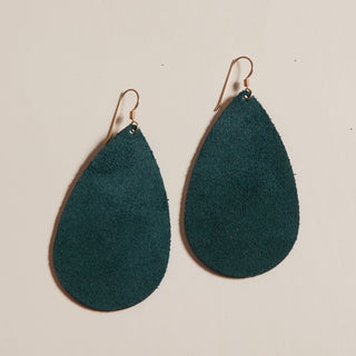 Ivy Suede Teardrops - Nickel & Suede