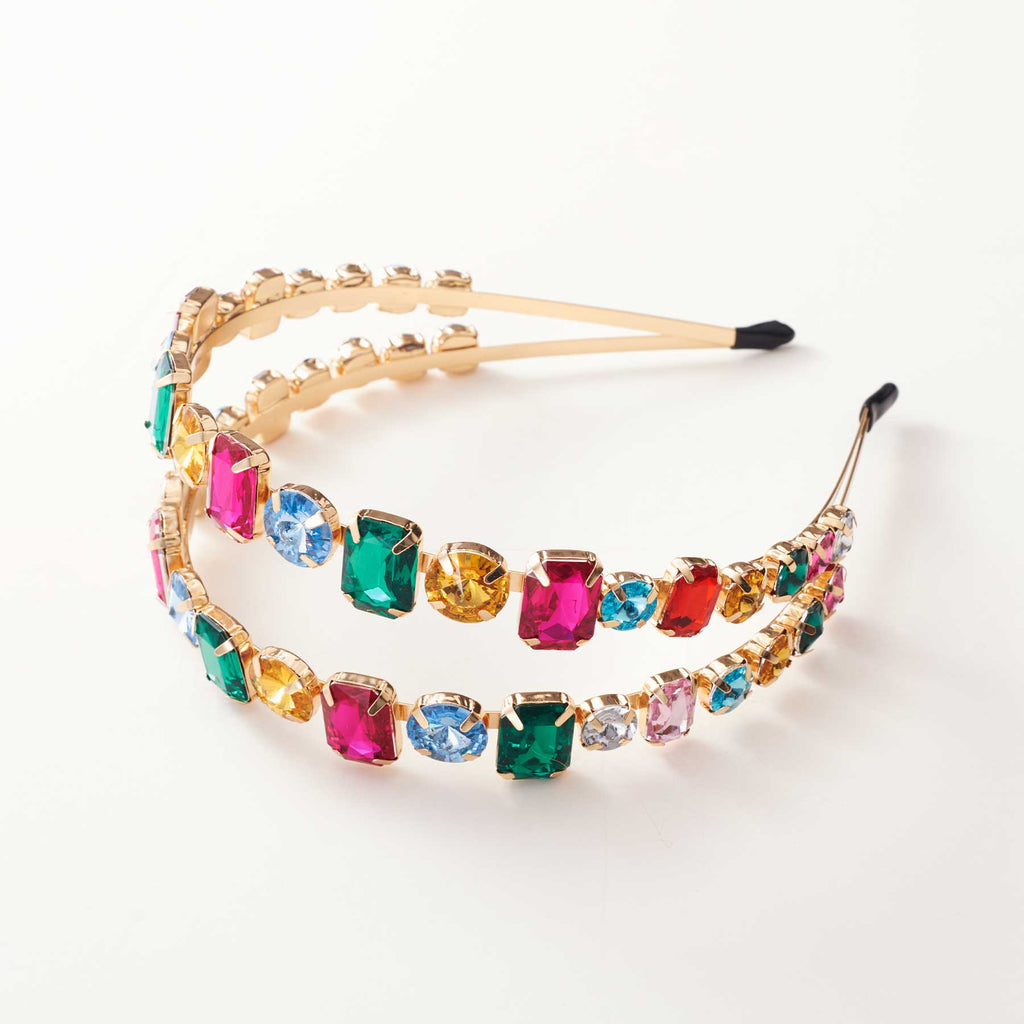 Jeweled Headband | Bejeweled Hair Accessories – Nickel & Suede