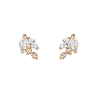 Marquise Cluster Studs - Nickel & Suede
