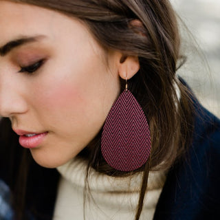 Mulberry Teardrops - Nickel & Suede