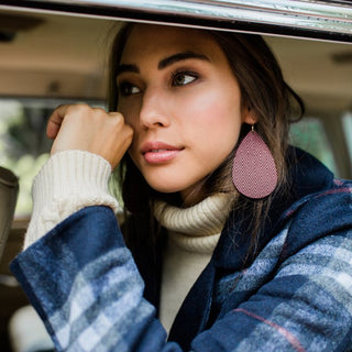 Mulberry Teardrops - Nickel & Suede