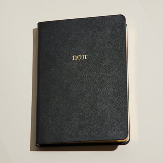 Onyx Leather Journal - Nickel & Suede