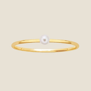 Pearl Stacking Ring - Nickel & Suede