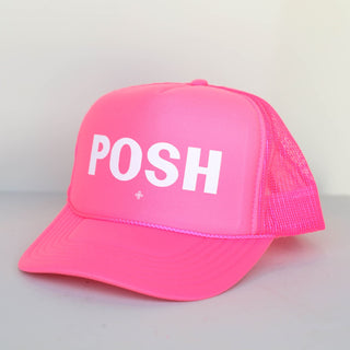 Pink POSH Trucker Hat - Nickel & Suede