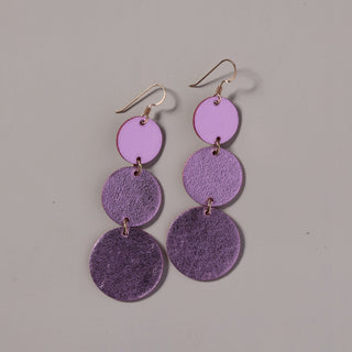 Pink Satin Dottie - Nickel & Suede