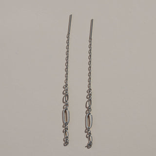 Ramona Threader Earrings - Nickel & Suede