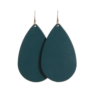 Royal Teal Teardrops - Nickel & Suede