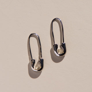Safety Pin Threader Earrings - Nickel & Suede
