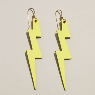 Select Citron Lightning Bolts - Nickel & Suede