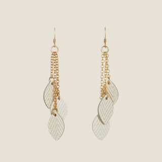 Soft Pearl Faunas - leather drop earrings - Nickel & Suede