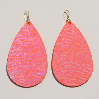 Sunrise Beach Wave Teardrops - Nickel & Suede