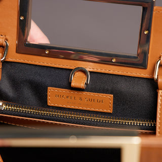 Tan N&S Signature Handbag - Nickel & Suede
