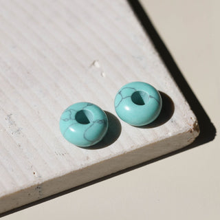 Turquoise Roma Beads - Nickel & Suede