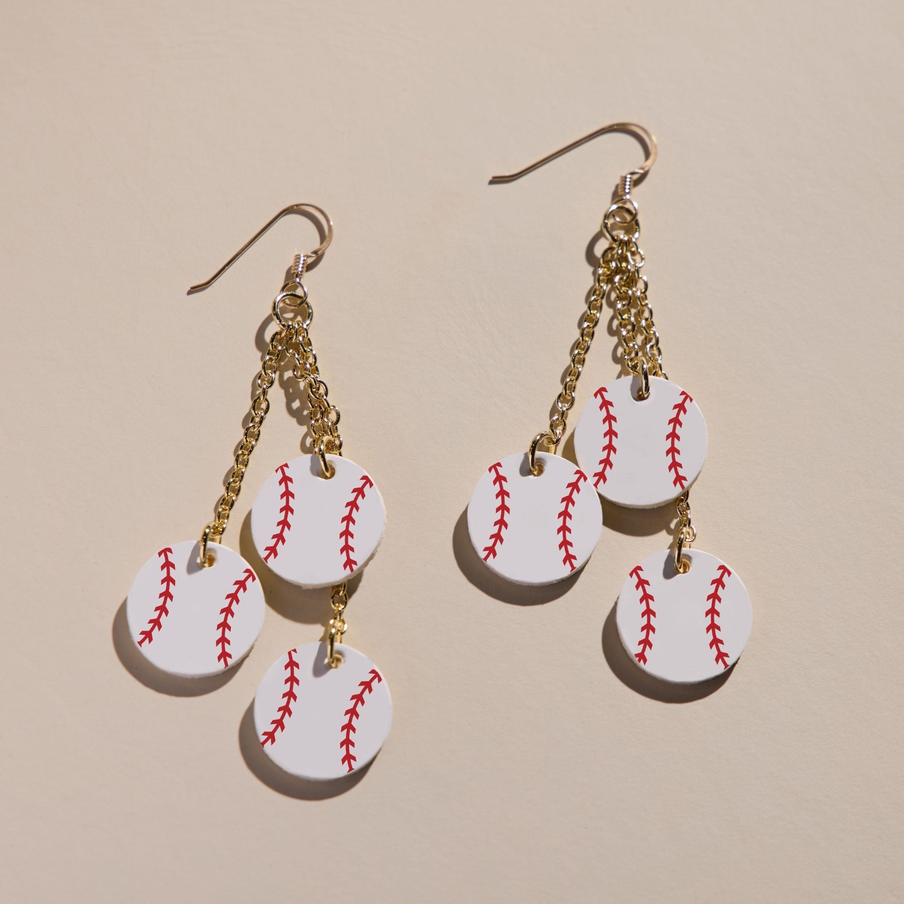 Slugger Baseball Earrings Nickel Suede - Main Image
