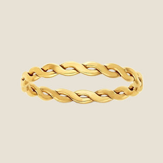 Woven Stacking Ring - Nickel & Suede
